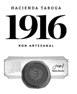 HACIENDA TABOGA 1916 RON ARTESANAL DESTILERIA HACIENDA TABOGA 1916 MASTER BLENDER F trademark