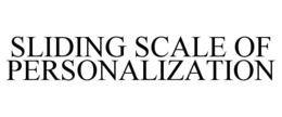 SLIDING SCALE OF PERSONALIZATION trademark