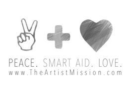 + PEACE. SMART AID. LOVE. WWW.THEARTISTMISSION.COM trademark