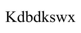 KDBDKSWX trademark