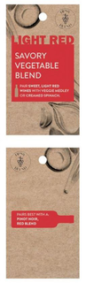 TIPSY BLEND CO; LIGHT RED; SAVORY VEGETABLE BLEND; PAIR SWEET, LIGHT RED WINES WITH VEGGIE MEDLEY OR CREAMED SPINACH; PAIRS BEST WITH A: PINOT NOIR, RED BLEND trademark