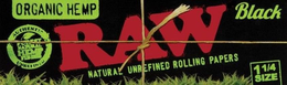 ORGANIC HEMP RAW BLACK NATURAL UNREFINED ROLLING PAPERS AUTHENTIC UNREFINED PUREST NATURAL FIBERS 1 1/4 SIZE trademark