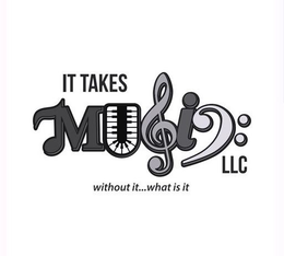 IT TAKES MUSIC LLC WITHOUT IT...WHAT IS IT trademark