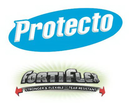 PROTECTO FORTIFLEX STRONGER & FLEXIBLE · TEAR RESISTANT trademark