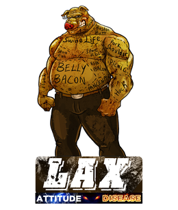 LAX ATTITUDE DISEASE JOWL BOSTON BUTT SWINE LIFE SPARE RIBS SPARE RIBS PORK SHOULDER PICNIC HOCH RIB BACON BELLY BACON HOOK PANCENTTA trademark