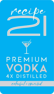 RECIPE 21 PREMIUM VODKA 4X DISTILLED COLORFUL + SPIRITED trademark