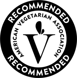 V AMERICAN VEGETARIAN ASSOCIATION CERTIFIED RECOMMENDED trademark
