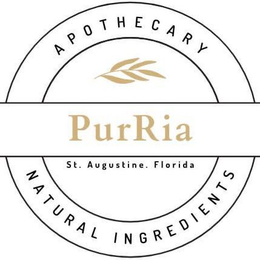 PURRIA APOTHECARY NATURAL INGREDIENTS ST. AUGUSTINE. FLORIDA trademark