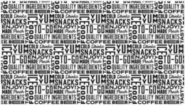 QUALITY INGREDIENTS COFFEE BER COLD DRINKS SNACKS ENJOY! MADE FRESH ICE YUM YUM TO-GO TASTY FOOD trademark