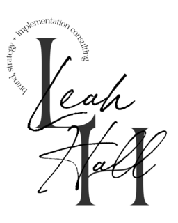 BRAND, STRATEGY + IMPLEMENTATION CONSULTING LEAH HALL L H trademark