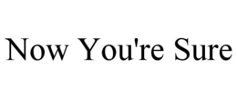 NOW YOU'RE SURE trademark