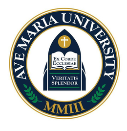 AVE MARIA UNIVERSITY MMIII EX CORDE ECCLESIAE VERITATIS SPLENDOR trademark