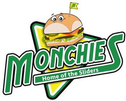 M MONCHIES HOME OF THE SLIDERS trademark