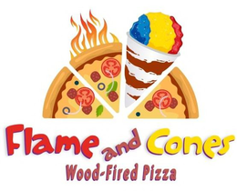 FLAME AND CONES WOOD-FIRED PIZZA trademark