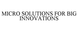 MICRO SOLUTIONS FOR BIG INNOVATIONS trademark