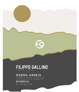 FG FILIPPO GALLINO CANALE · ITALIA ROERO ARNEIS DENOMINAZIONE DI ORIGINE CONTROLLATA E GARANTITA RISERVA 4 LUGLIO trademark