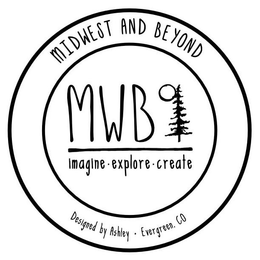 MIDWEST AND BEYOND MWB IMAGINE · EXPLORE · CREATE DESIGNED BY ASHLEY · EVERGREEN, CO trademark