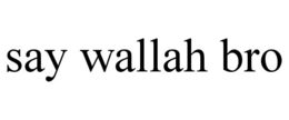 SAY WALLAH BRO trademark