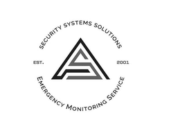 AS SECURITY SYSTEMS SOLUTIONS EMERGENCY MONITORING SERVICE EST. 2001 trademark