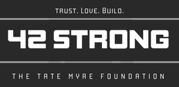 TRUST. LOVE. BUILD. 42 STRONG THE TATE MYRE FOUNDATION trademark