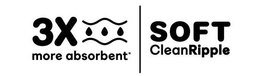 3X MORE ABSORBENT SOFT CLEANRIPPLE trademark
