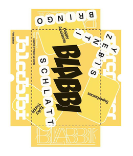 BLABBI SPIKY THINGS HAPPY ACCIDENTS SUPERHEROES BRINGO ZEBIS YENTI SCHLATT BLA-BBI /BLAEBI:/ NOUN: A GAME OF MADE-UP WORDS FIRST EDITION trademark