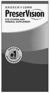 BAUSCH + LOMB PRESERVISION EYE VITAMIN AND MINERAL SUPPLEMENT DOCTOR RECOMMENDED #1 BRAND trademark