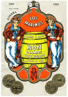NC: 83-09 RONERA LOS MARINOS PATICRUZADO COMBINADO DE BEBIDAS RON PALMAS PATICRUZADO SANTIAGO DE CUBA RM 1885 1985 trademark