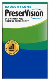 BAUSCH + LOMB PRESERVISION EYE VITAMIN AND MINERAL SUPPLEMENT DOCTOR RECOMMENDED #1 BRAND trademark