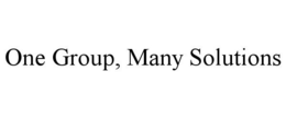 ONE GROUP, MANY SOLUTIONS trademark