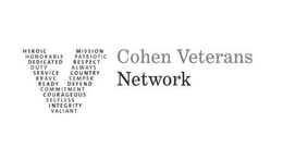 V HEROIC MISSION HONORABLE PATRIOTIC DEDICATED RESPECT DUTY ALWAYS SERVICE COUNTRY BRAVE SEMPER READY DEFEND COMMITMENT COURAGEOUS SELFLESS INTEGRITY VALIANT COHEN VETERANS NETWORK trademark