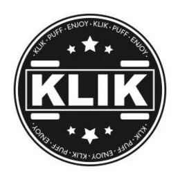 KLIK · KLIK · PUFF · ENJOY · KLIK · PUFF · ENJOY · KLIK · PUFF · ENJOY · KLIK · PUFF · ENJOY · trademark