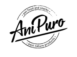 ANI PURO PET FOOD AND SNACKS BEST NATURE PRODUCTS trademark