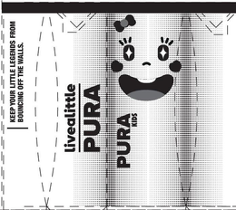 KEEP YOUR LITTLE LEGENDS FROM BOUNCING OFF THE WALLS. LIVEALITTLE PURA PURA KIDS trademark