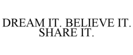 DREAM IT. BELIEVE IT. SHARE IT. trademark