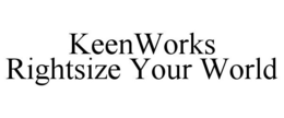 KEENWORKS RIGHTSIZE YOUR WORLD trademark