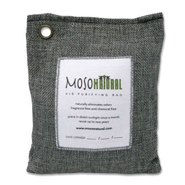 MOSONATURAL AIR PURIFYING BAG NATURALLY ELIMINATES ODORS FRAGRANCE FREE AND CHEMICAL FREE PLACE IN DIRECT SUNLIGHT ONCE A MONTH REUSE UP TO TWO YEARS WWW.MOSONATURAL.COM DATE OPENED _/_/_ trademark