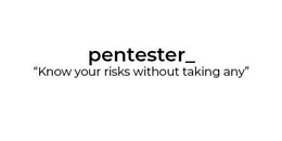 PENTESTER "KNOW YOUR RISKS WITHOUT TAKING ANY" trademark