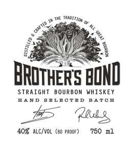 BROTHER'S BOND STRAIGHT BOURBON WHISKEY HAND SELECTED BATCH DISTILLED AND CRAFTED IN THE TRADITION OF ALL GREAT BOURBON 40% ALC/VOL (80 PROOF) 750 ML trademark