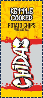 KETTLE COOKED POTATO CHIPS FRIED AND SALT CHIDAS trademark