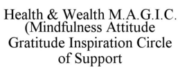 HEALTH & WEALTH M.A.G.I.C. (MINDFULNESS ATTITUDE GRATITUDE INSPIRATION CIRCLE OF SUPPORT trademark