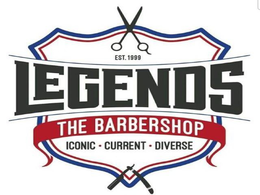 EST. 1999 LEGENDS THE BARBERSHOP ICONIC · CURRENT · DIVERSE trademark