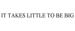 IT TAKES LITTLE TO BE BIG trademark
