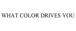 WHAT COLOR DRIVES YOU trademark