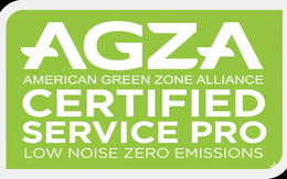 AGZA AMERICAN GREEN ZONE ALLIANCE CERTIFIED SERVICE PROLOW NOISE ZERO EMISSIONS trademark