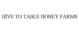 HIVE TO TABLE HONEY FARMS trademark