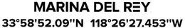 MARINA DEL REY 33º58'52.09"N 118º26'27.453"W trademark