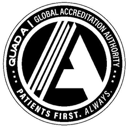 A ...QUAD A GLOBAL ACCREDITATION AUTHORITY... PATIENTS FIRST. ALWAYS. trademark