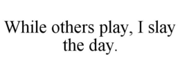 WHILE OTHERS PLAY, I SLAY THE DAY. trademark