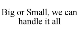 BIG OR SMALL, WE CAN HANDLE IT ALL trademark
